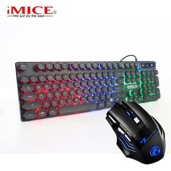 

keyboard mouse combos 2 in 1 and usb deskpunk floating round keycap luminous lighting gaming wired 2400dpi mice for pc