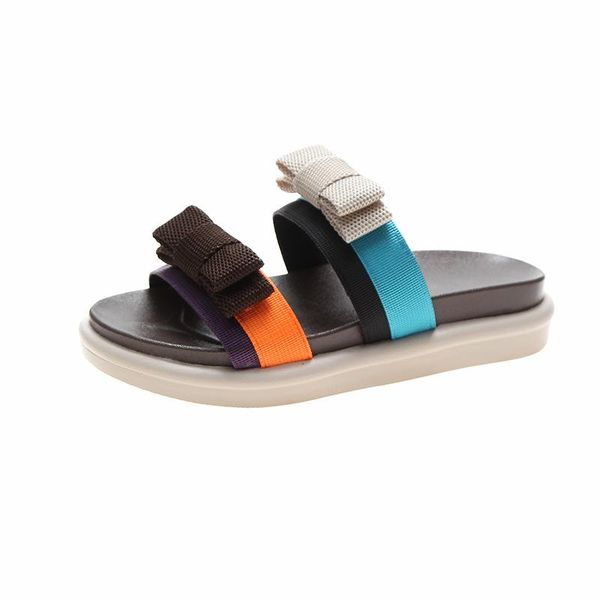 

slippers women wear 2021 summer fashion beach cool drag color bow soft bottom women's bathroom sandals tide, Black