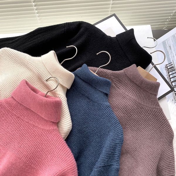 

2021 New Winter Turtleneck Sweaters Womens Pullover Lady Long Tops Knitwear Knitted R1RX, White;black