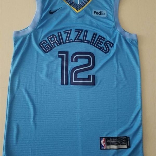 

740s #12 ja morant suture stitched jersey blue, Black