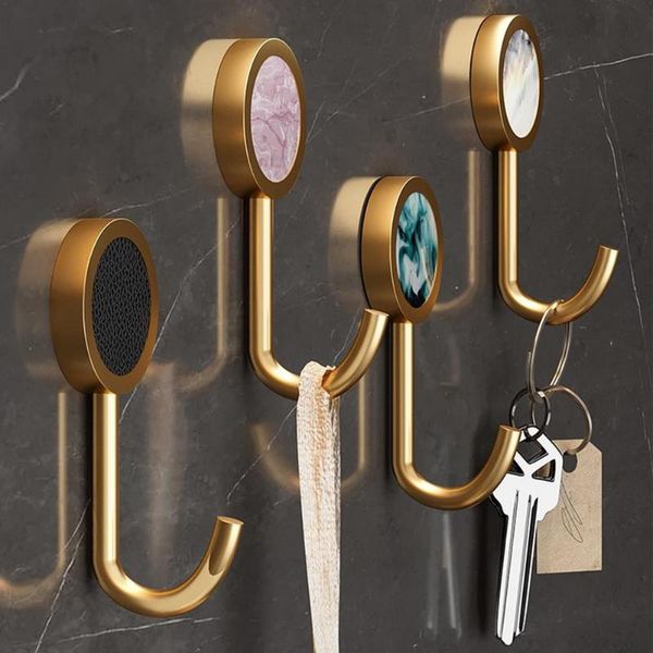 

hooks & rails aluminum alloy wall hook self adhesive sticky kitchen home bathroom key bag hanger storage hanging holder waterproof towel rac