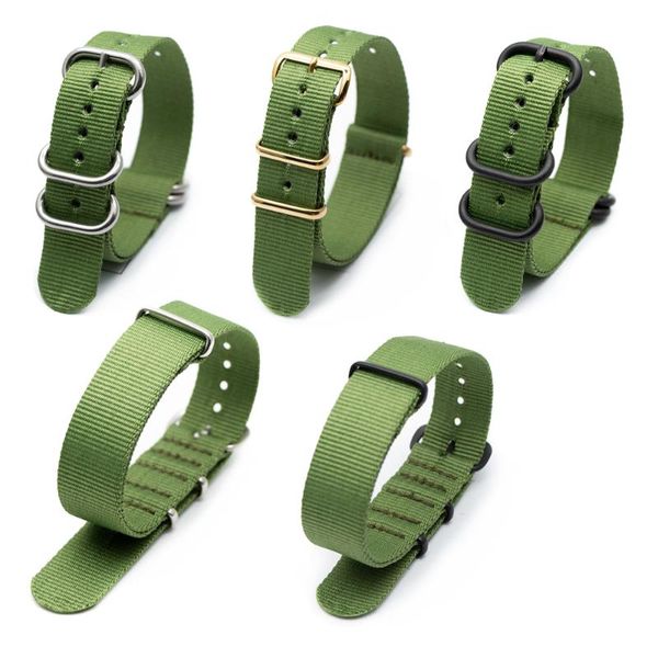 

watch bands table attachment nylon army watchband replacement band sports breathable and soft green strap for 18mm 20mm 22mm 24mm, Black;brown