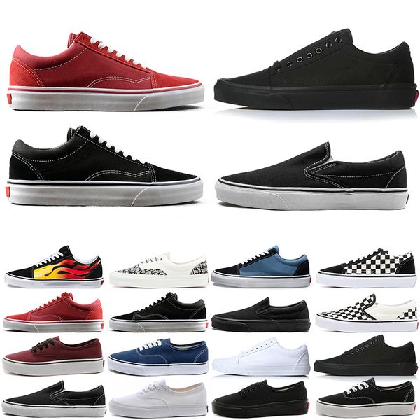 

men women running shoes old skool canvas sneakers slip on classic black triple white red blue checkerboard light grey mens trainers outdoor