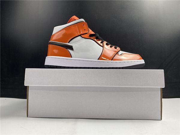 

new men women with box 1s basketball shoes 1 mid turf orange athletic shoes sports outdoors sneakers