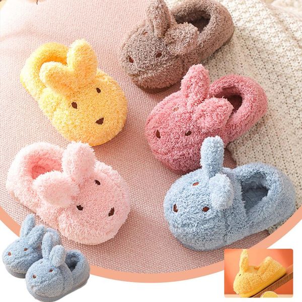 

slipper plush slippers girls children shoes boys winter home footwear kids warm -ear cute indoor baby shoe toddler, Black;grey