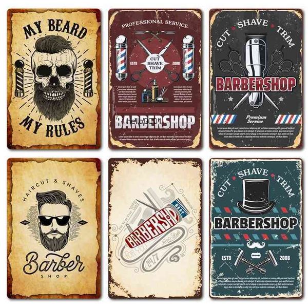 

barber tin sign plaque vintage for barber shop wall decor retro metal posters iron paintinga
