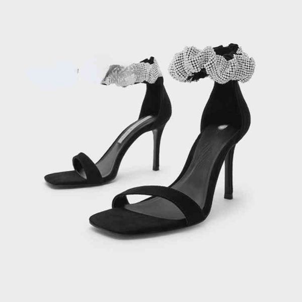 

large fashion shoes women's stiletto sandals summer high heels, Black
