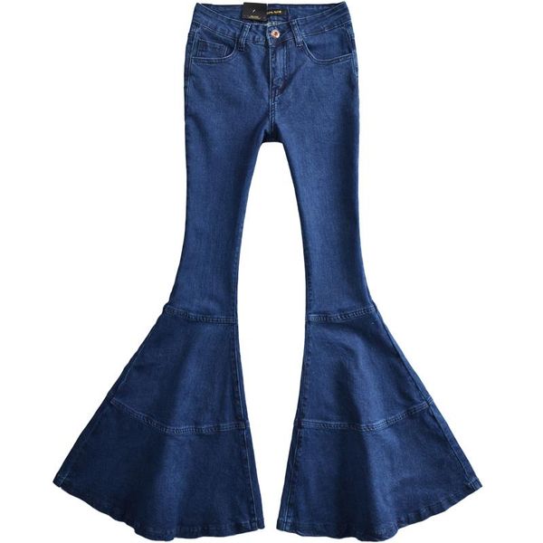 

women's jeans 2021 fashion long for women flare trousers plus size 25-30 denim female summer and spring stretch pants, Blue