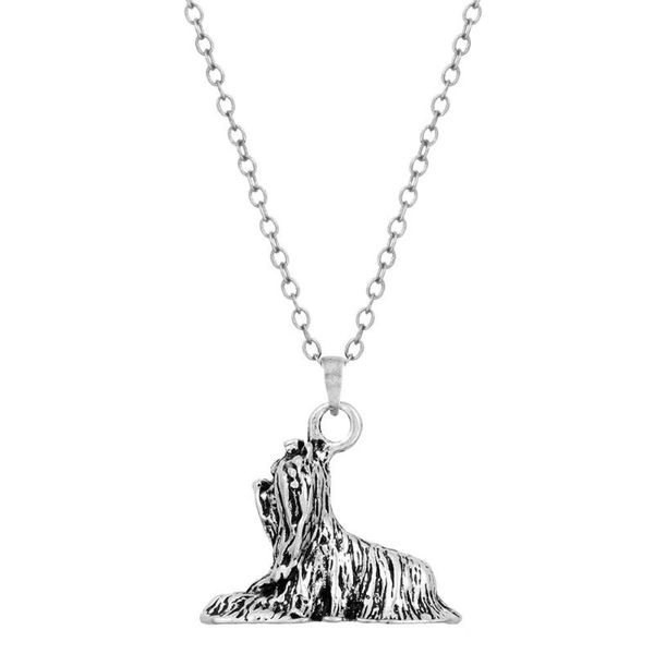 

pendant necklaces 3d animal schnauzer dog cat necklace pet lovers jewelry birthday gift men women, Silver