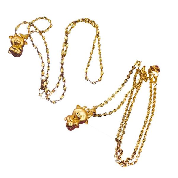 

pendant necklaces lucky 2021 year zodiac blessing necklace for children gifts souvenir jewelry accessories, Silver