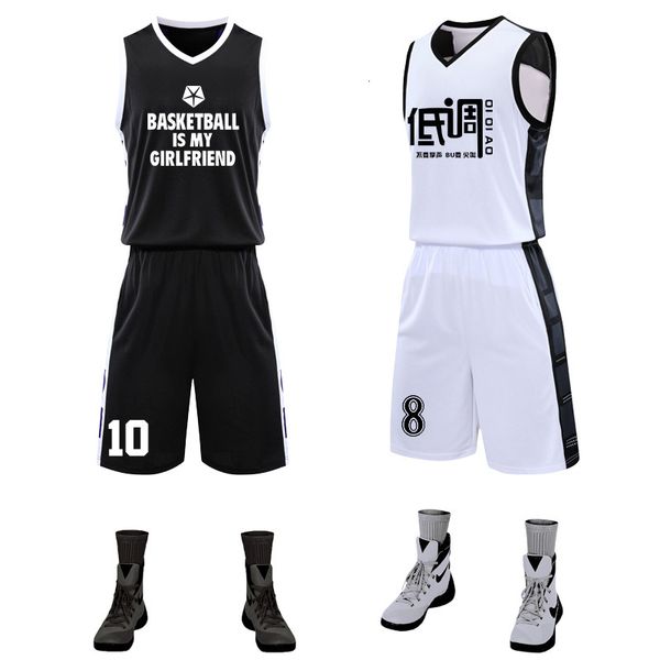 

tracksuit sport suit basketball men's and women's team uniform students' competition training children's lettering sport, Gray