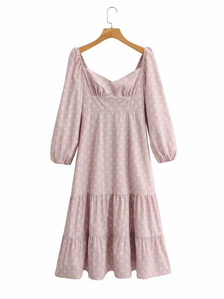 

2021 new 1090 autumn european and american women's ruffle printing long sleeve factory direct wholesale 8otu, Black;gray