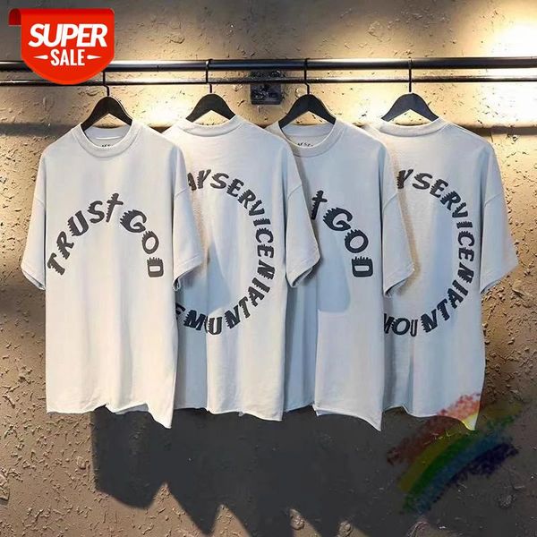 

High Street Oversize Kanye West Sunday Service T-shirts Summer Loose Casual Apricot Holy Spirit T shirt Trust God Top Tees #cc9F, White;black