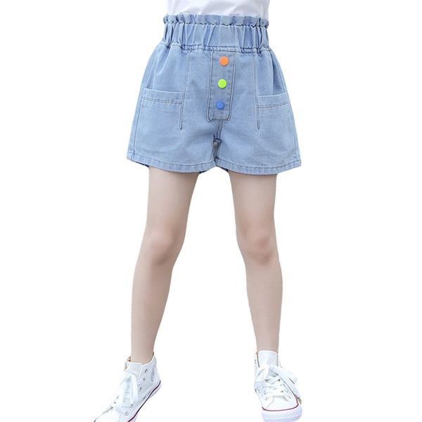

jeans for girl button fly kids girls casual style summer children's clothes 6 8 10 12 14 210528, Black