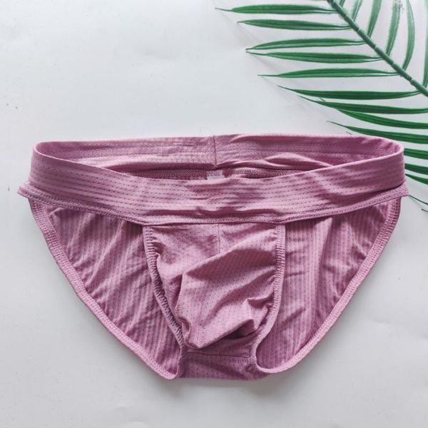 

underpants 2021 men's triangle wide ribbed silk low-rise underwear breathable, Black;white