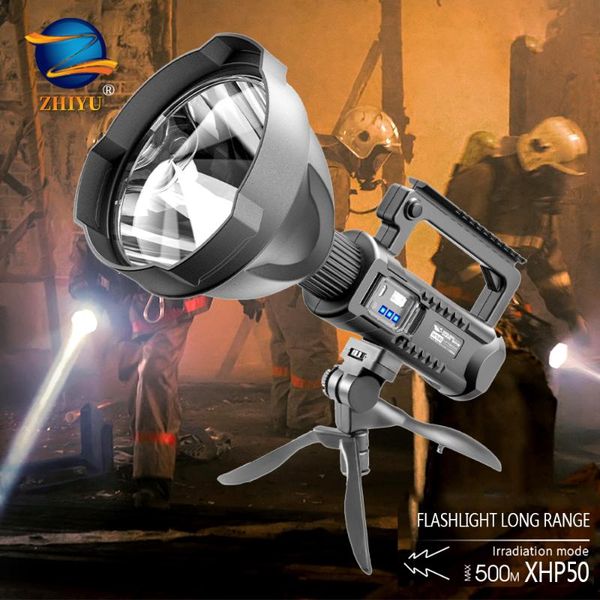 

portable lanterns zhiyu strong light searchlight,outdoor multi-function lighting led ,long-range waterproof rechargeable lamp