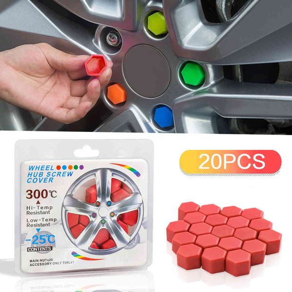 

20pcs silicone car wheel nut caps auto hub screw cover 19mm bolt rims exterior decoration protection dust proof accessories