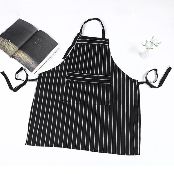

2pcs sleeveless apron cotton linen vertical striped apron for home housework kitchen