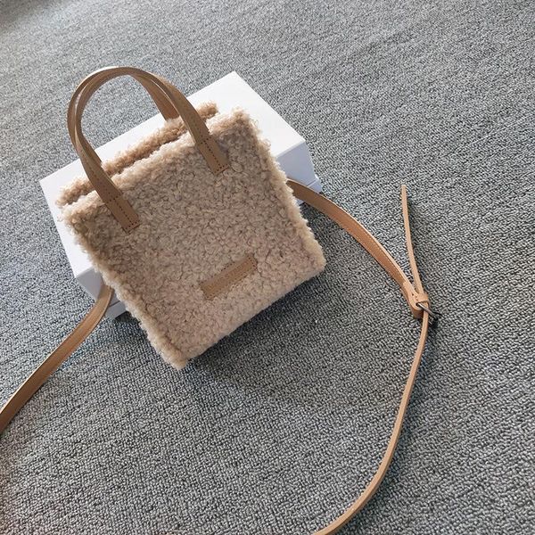 

evening bags autumn and winter korean ins lamb wool handbag mini single shoulder diagonal cross bag