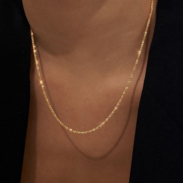 

peri'sbox gold silver color flat shiny glossy chain necklaces minimalist statement elegant chokers for women jewelry 2021