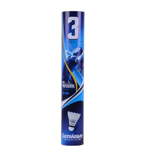 

12 pcs price lenwave brand white durable and stable badminton