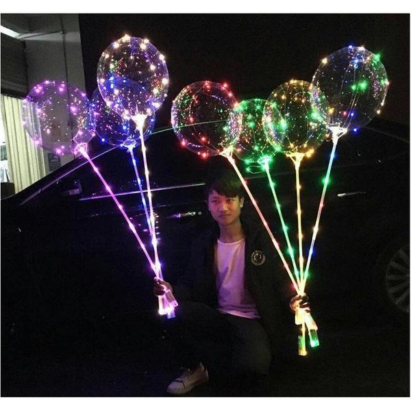

led bobo balloon with 31.5inch stick string balloon led light christmas halloween birthday balloons party jllfsu sport77777