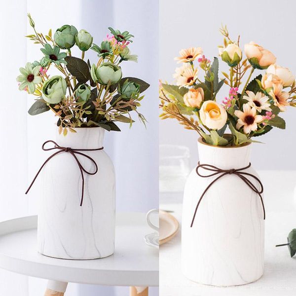 

decorative flowers & wreaths wedding decorations silk peony bouquet artificial pink bride rose scrapbook fake for home decor supplies