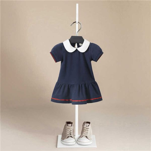 2020 новая мода детские девушки летние милые платья лямки шаблон печати новорожденных с короткими рукавами младенческие девочки платья q0716