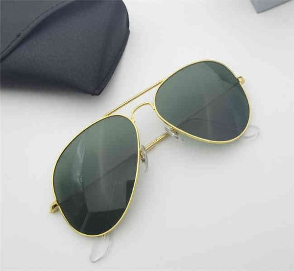 Designer-Sonnenbrillen Marke Vintage Pilot Sonnenbrille Polarisierte UV400 Männer Frauen 58mm Glaslinsen mit Box AAAA26