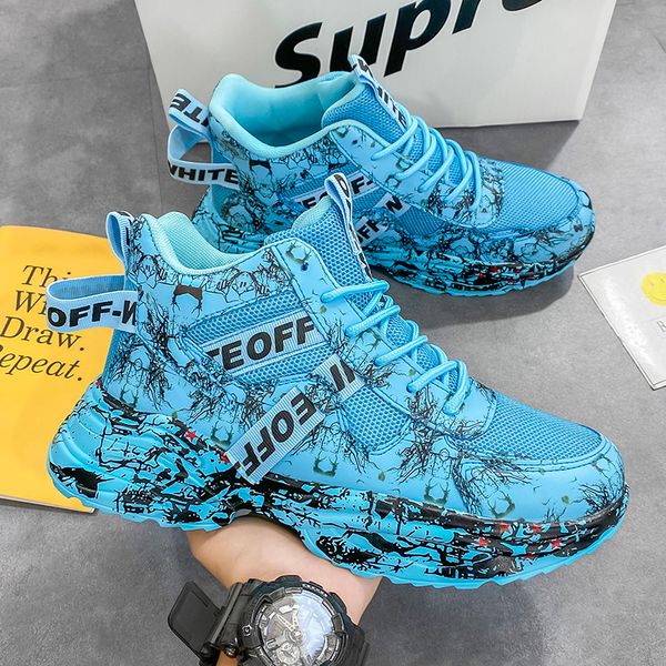 

mens womens running shoes black white blue green gray -21 graffiti comfortable breathable fashion trainers sports sneakers outdoor size 39-4