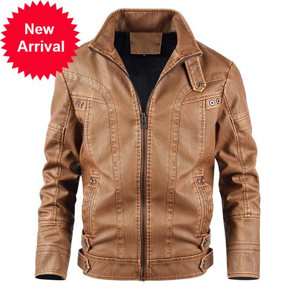 

autumn and winter jacket men's jackets pu leather coat motorcycle solid color windproof jacke, Black;brown