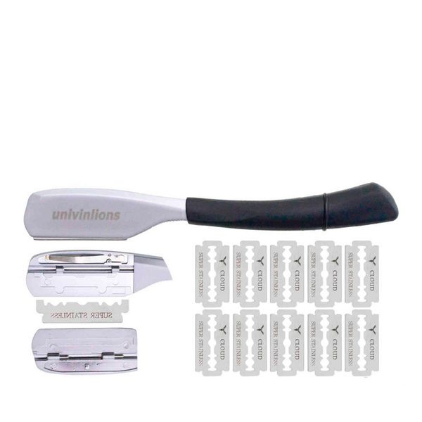 

de razors 10 blades manual shaver salon barber razor beard face shaver underarm hair removal body shaving men shave eyebrow