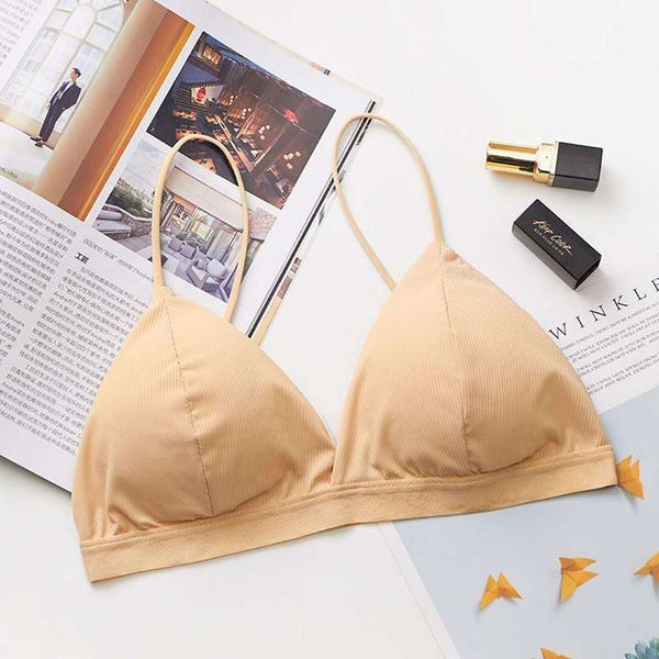 

bras seamless soft bra women's underwear thin strap wireless push-up backless fashion all-match comfortable, Red;black