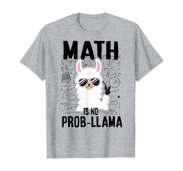 

math is no prob llama tshirt - funny math llama shirt, White;black