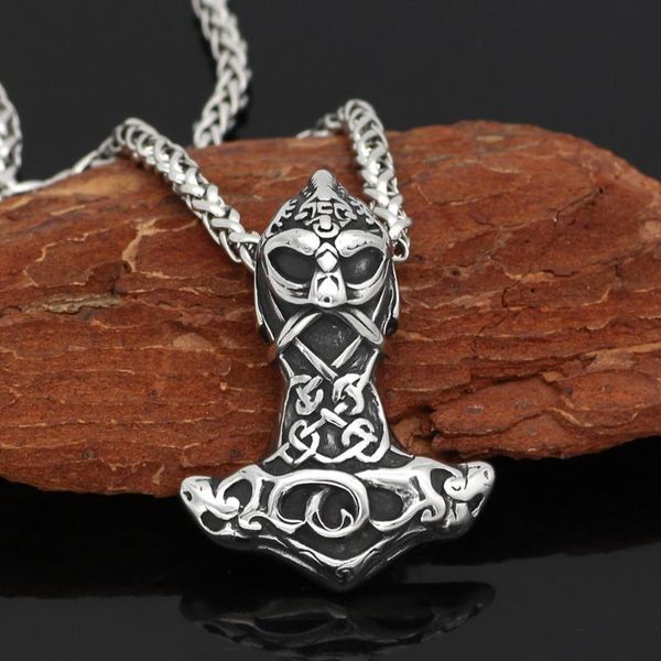 

chains men's necklace nordic culture alien domineering hammer odin accessories wholesale, Silver