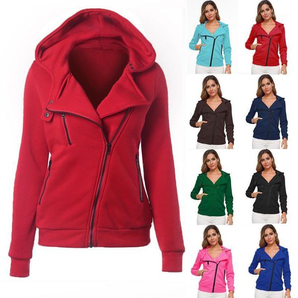 

women's jackets 2021 women hooded jacket long sleeve sweatshirts zipper hoody jumper overcoat outwear female hoodies harajuku1, Black;brown