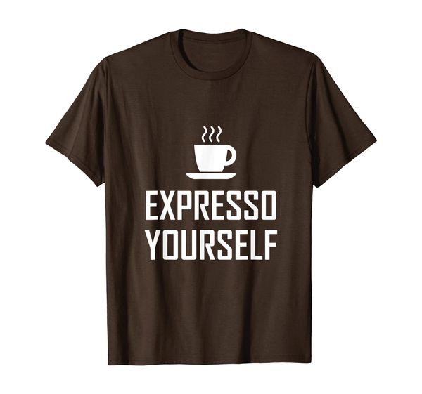 

express yourself espresso coffee drinker funny t-shirt, White;black