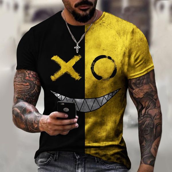 

men's t-shirts xoxo pattern 3d printed t-shirt fashion street casual sports shirt male o-neck oversized, White;black