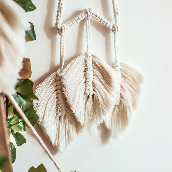 

home hanging tapestry living room macrame natural office star and leaf