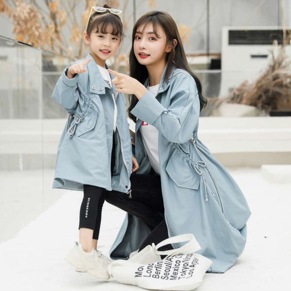 

coat 957 2021 parent child new windbreaker autumn women's taobao, Blue