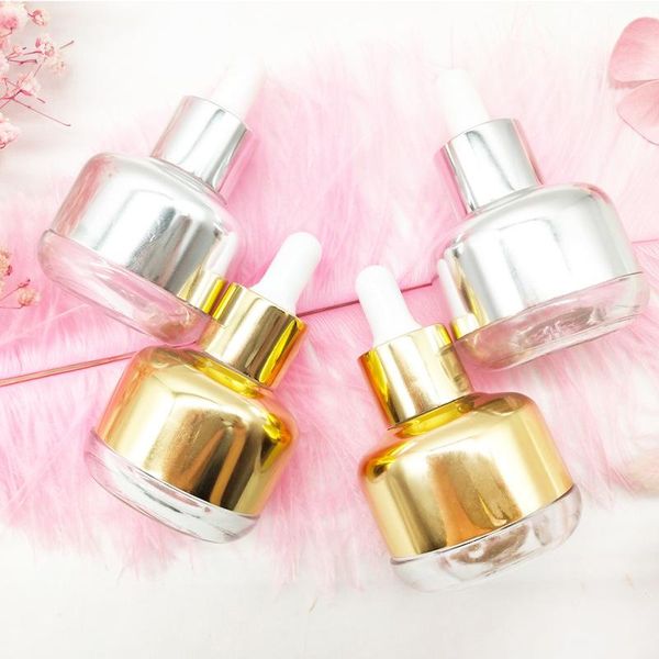 

storage bottles & jars 30ml tubes dropper bottle gold silver liquid for essential pipette refillable cosmetic conta