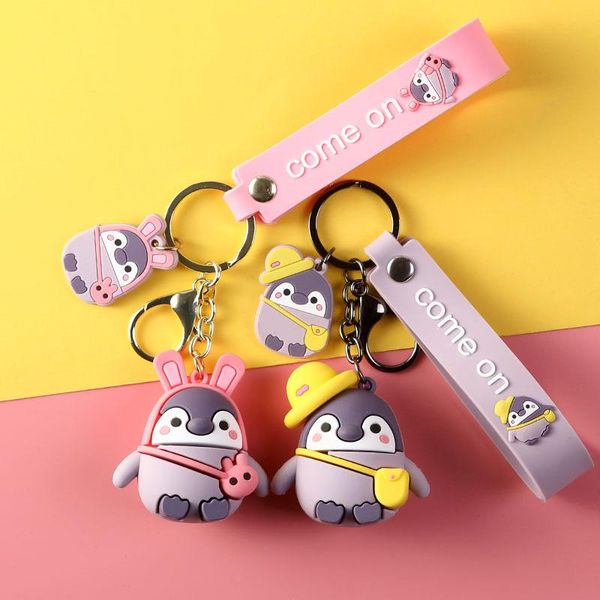 

keychains super cute penguin keychian lovely bag positive energy animal key chianbackbag decoration girl kids birthday giftÂ, Silver