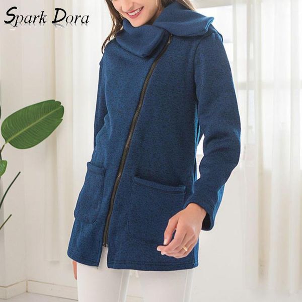 

latest trend size sweatshirt women casual blue black winter hoodie sweatshirt pocket zipper solid long woman s-5xl1