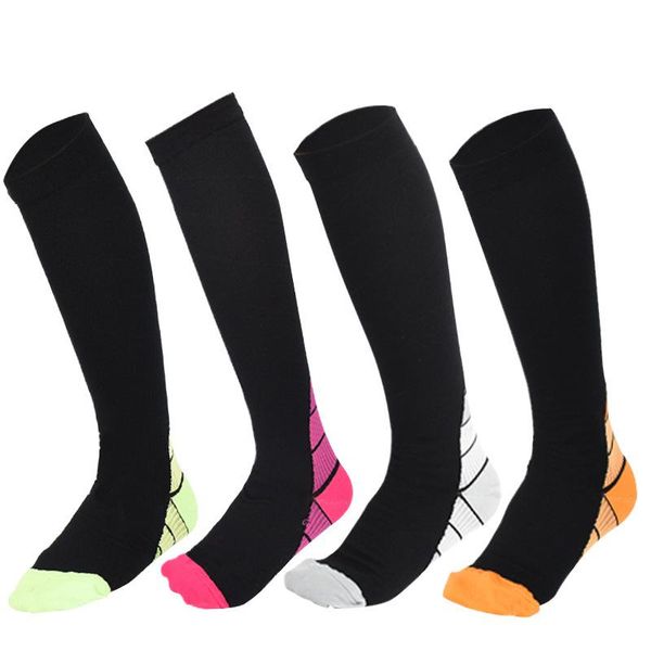 

men's socks 2021 and women's sports leggings elastic stockings running basketball solid color, Black