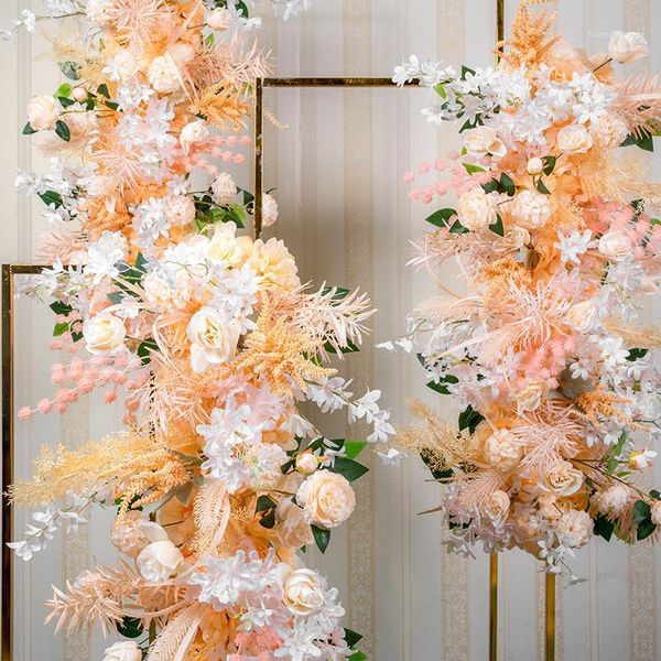 

decorative flowers & wreaths wedding wall arranging arch stage scene layout window po silk artificial flower row party home decor1