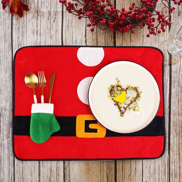 

christmas tableware mat knife and fork meal l deskdecoration non-woven new products