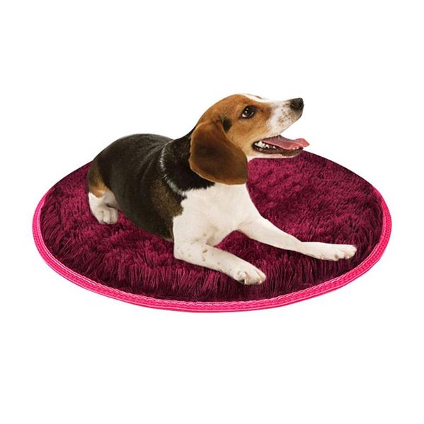 

long plush super soft pet bed kennel dog round cat winter warm sleeping bag puppy cushion mat portable cat supplies