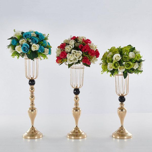 

vases 10 pcs/lot flower floor metal vase plant dried floral holder pots road lead home wedding corridor decoration zly010