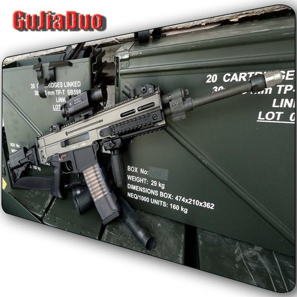 

mouse pads & wrist rests gujiaduo gun pattern large pad 400x800mm xxl rubber non-slip table gamer pc speed desk mat gaming accessories