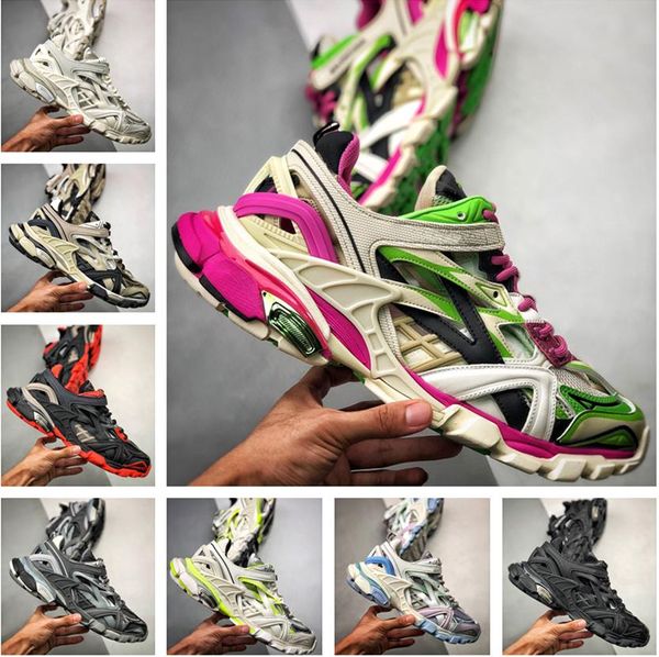 

men joggers shoes casual mens women running designer track 2 sneaker sneakers trainers luxury runners white green size 35-45